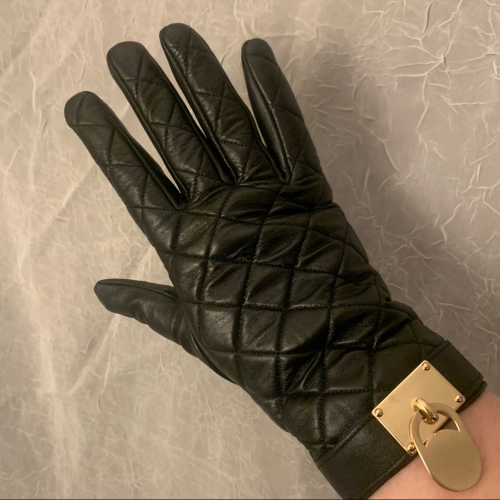 Michael Kors Black Womens Leather Gloves